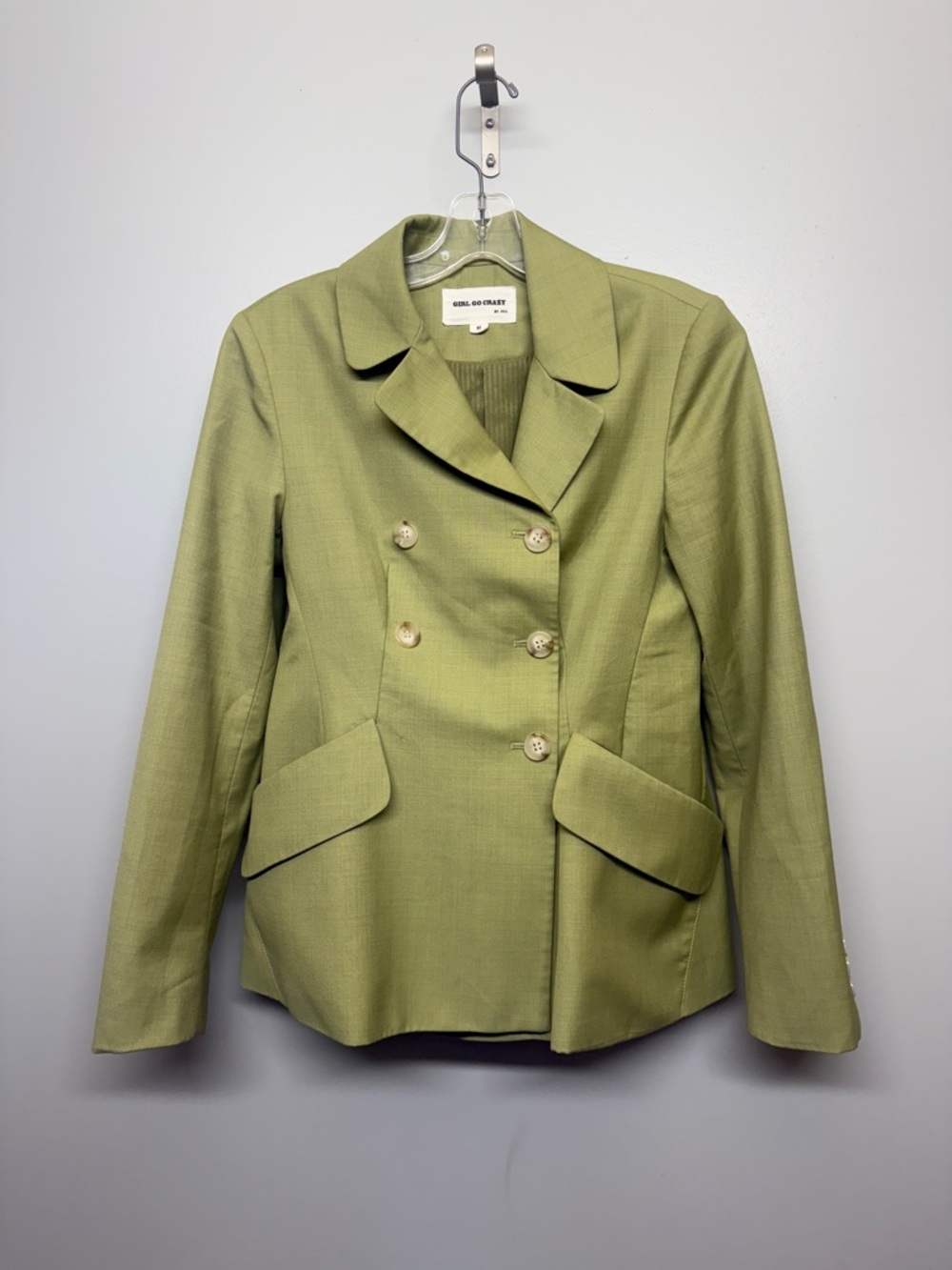 Girl Go Crazy by Jill Olive Green Wool Blazer Jacket